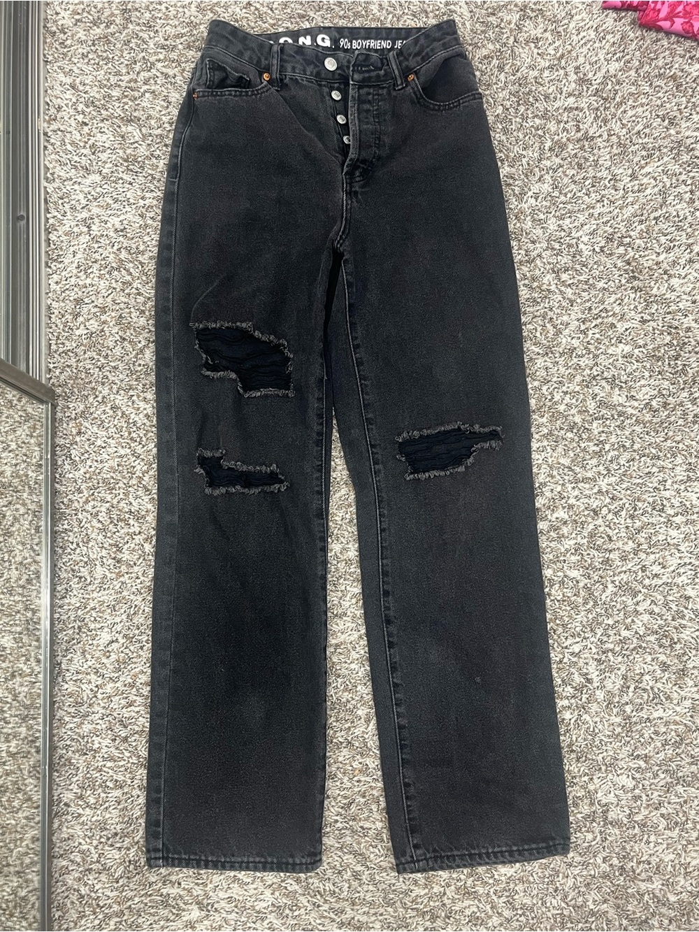 black ripped jeans